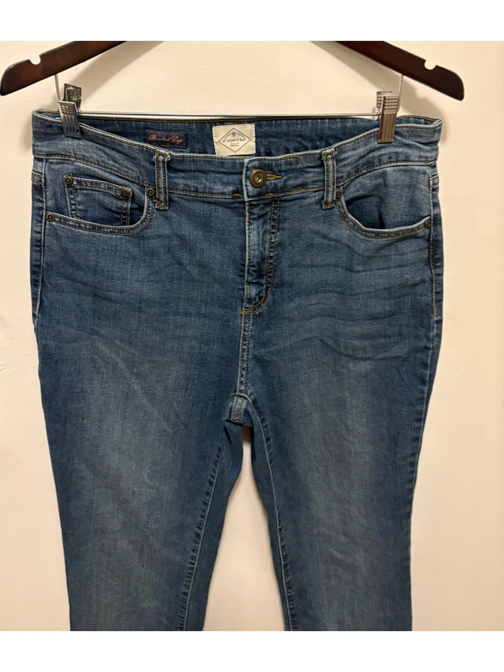 St. John's Bay Women's Boot Cut Jeans in Medium Blue - Picture 6 of 12